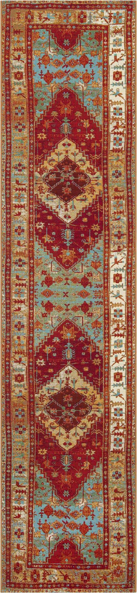 2' 7 x 12' Easy-Clean Traditional Indoor / Outdoor Runner Rug