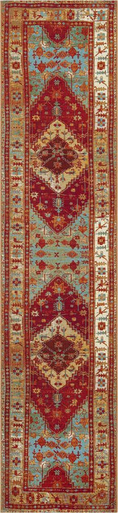 2' 7 x 12' Easy-Clean Traditional Indoor / Outdoor Runner Rug
