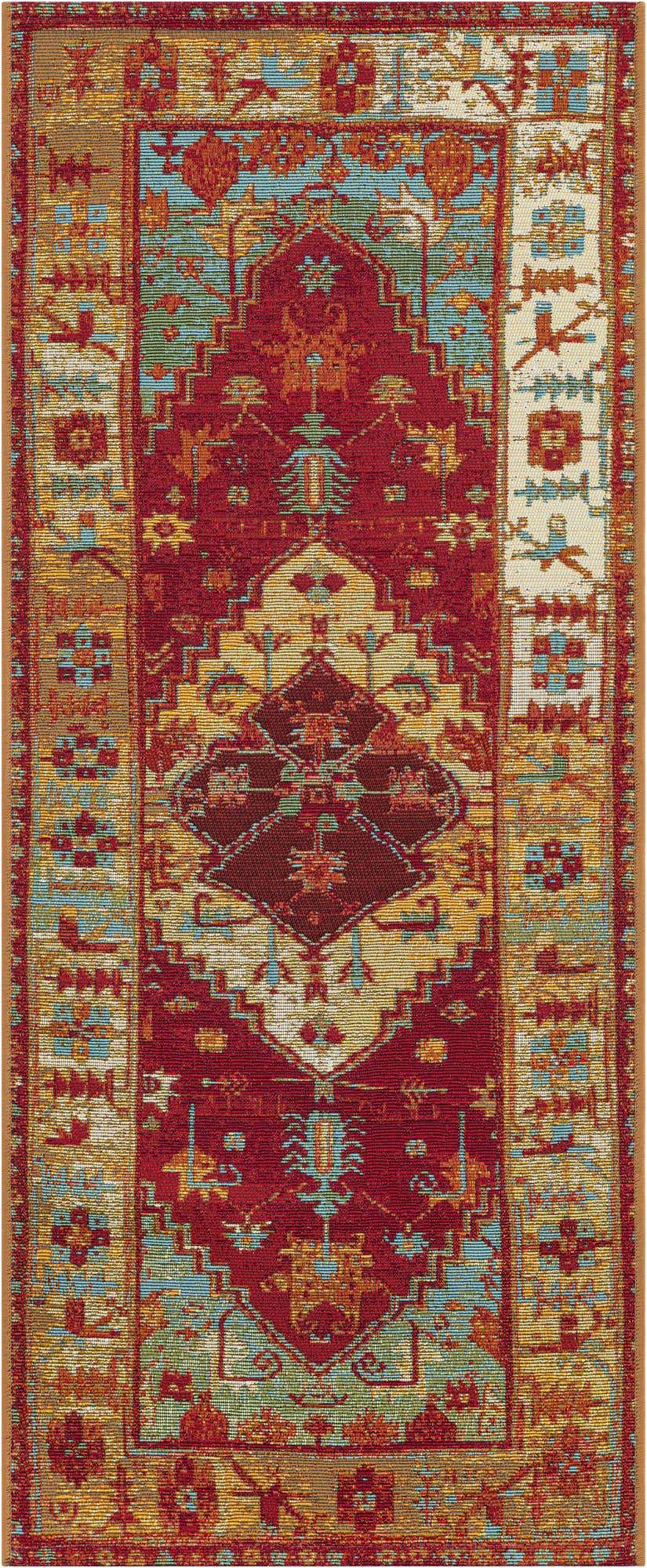 2' x 5' Easy-Clean Traditional Indoor / Outdoor Runner Rug