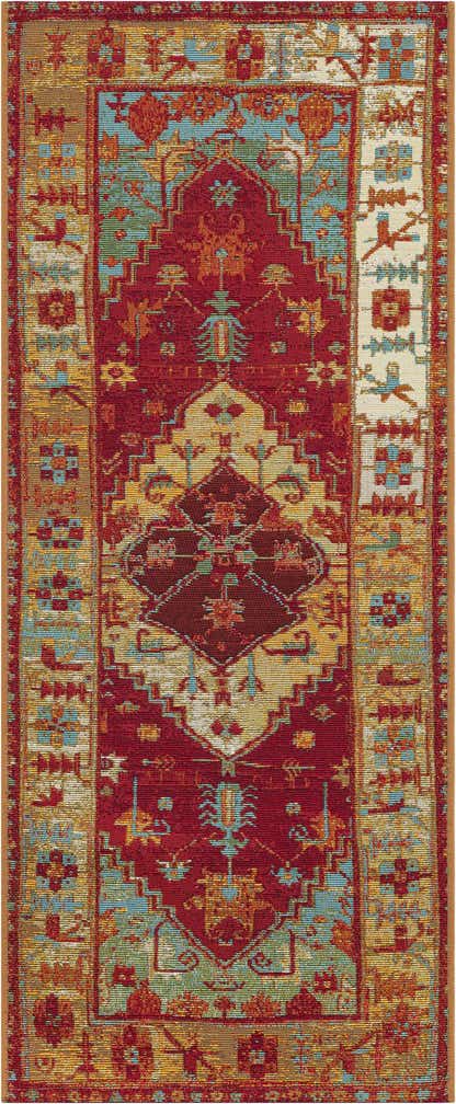2' x 5' Easy-Clean Traditional Indoor / Outdoor Runner Rug