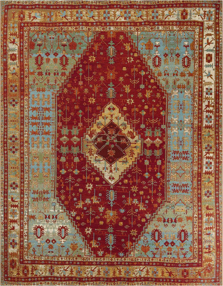 Detail image of 10' x 10' Easy-Clean Traditional Indoor / Outdoor Square Rug