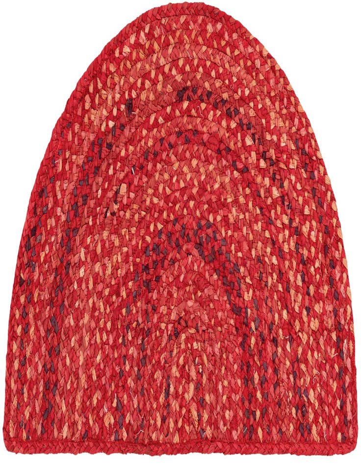 Detail image of 2' 2 x 3' 7  Hand Braided Chindi Hearth Rug