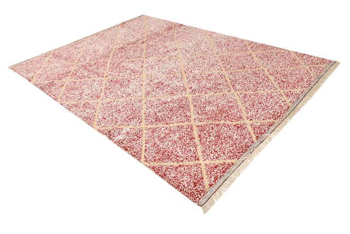 8' x 10' 9 Hand Knotted Moroccan Wool Rug