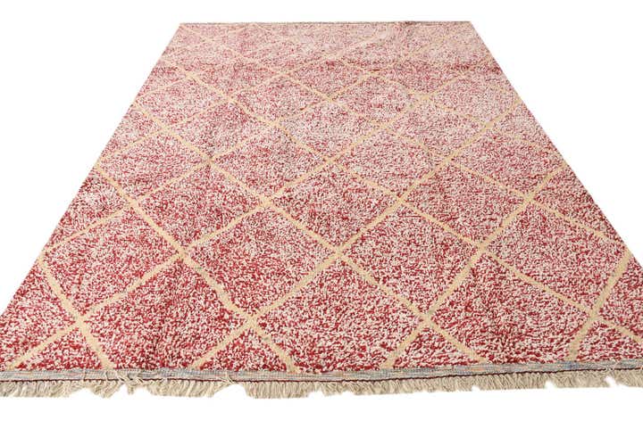 8' x 10' 9 Hand Knotted Moroccan Wool Rug