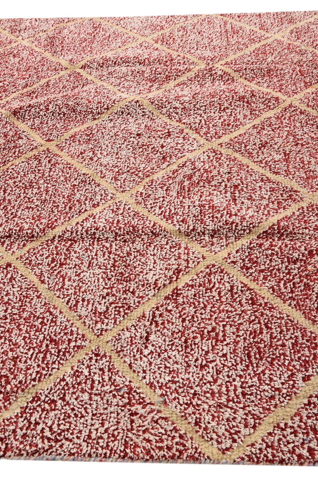 8' x 10' 9 Hand Knotted Moroccan Wool Rug