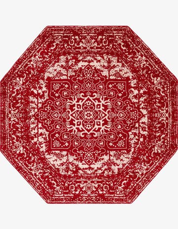 Red Arlington Octagon Rug