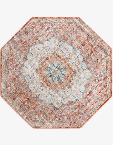 Red Newport Octagon Rug