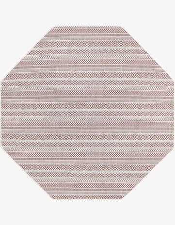 5' 3 x 5' 3 Easy-Clean Ribbon Indoor / Outdoor Octagon Rug