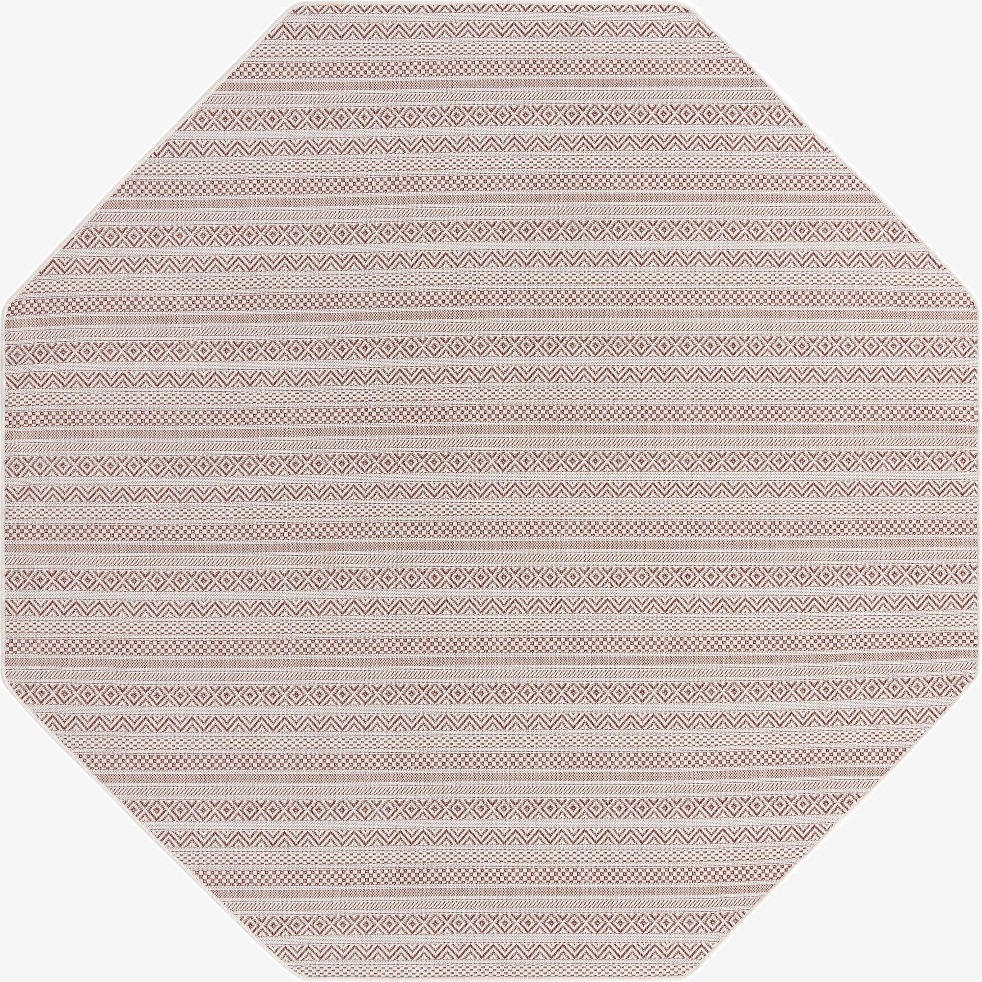 7' 10 x 7' 10 Washable Ribbon Indoor / Outdoor Octagon Rug