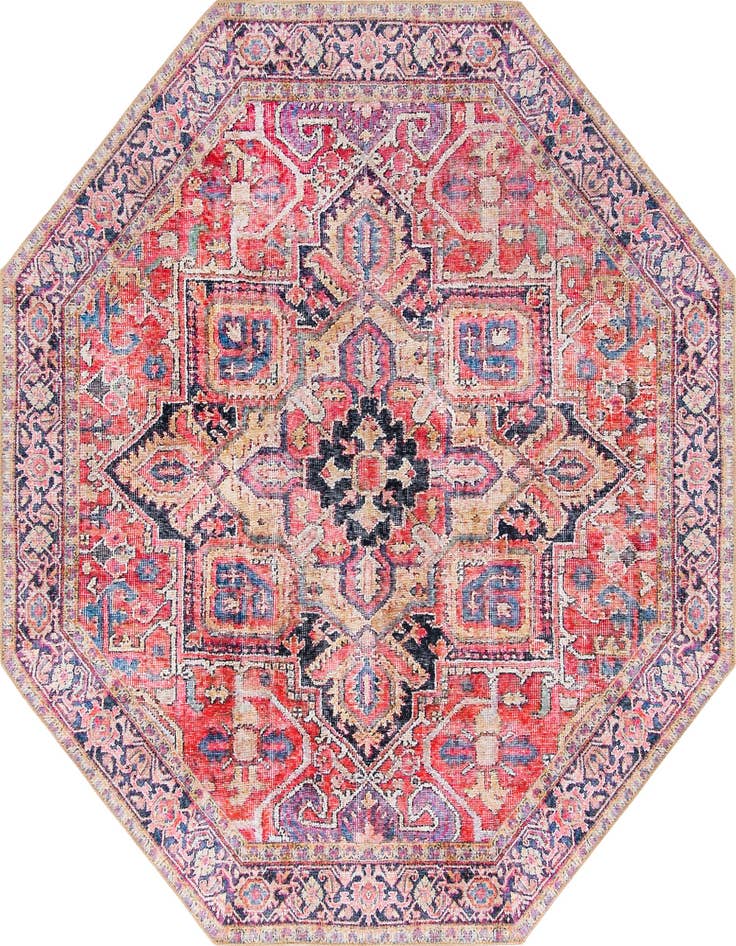 Detail image of 7' 6 x 7' 6 Washable Timeless Octagon Rug