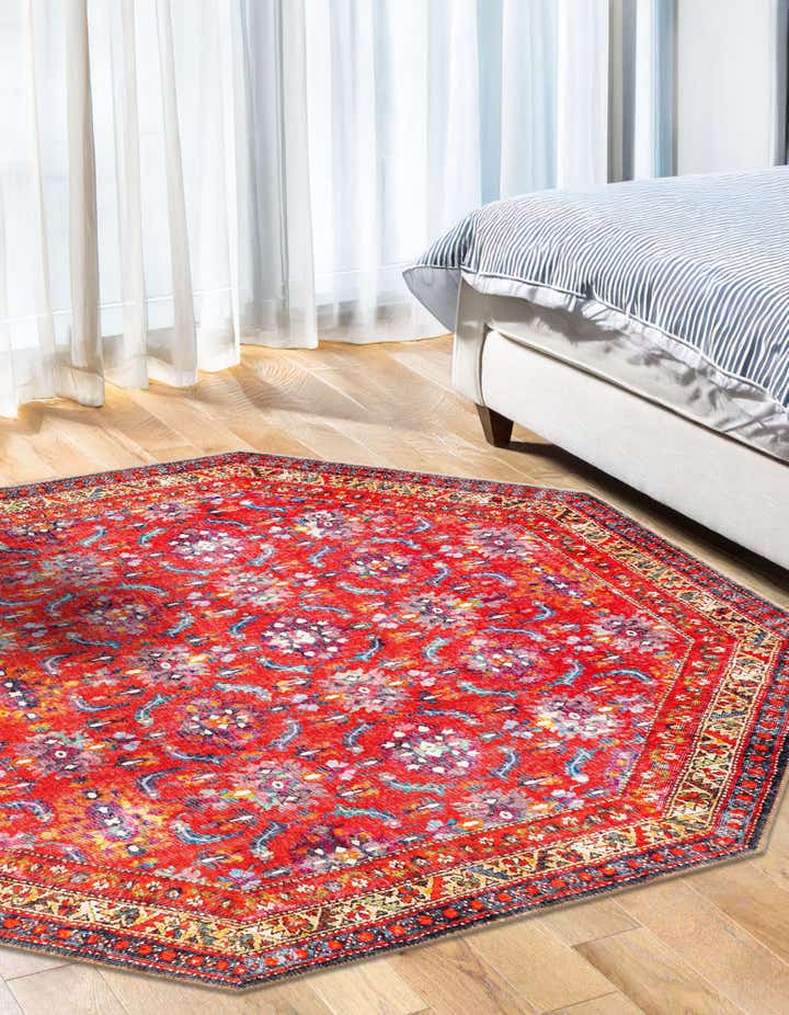 7' 6 x 7' 6 Washable Timeless Octagon Rug