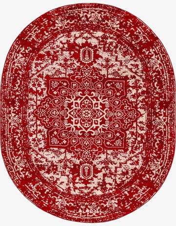 Red Arlington Oval Rug