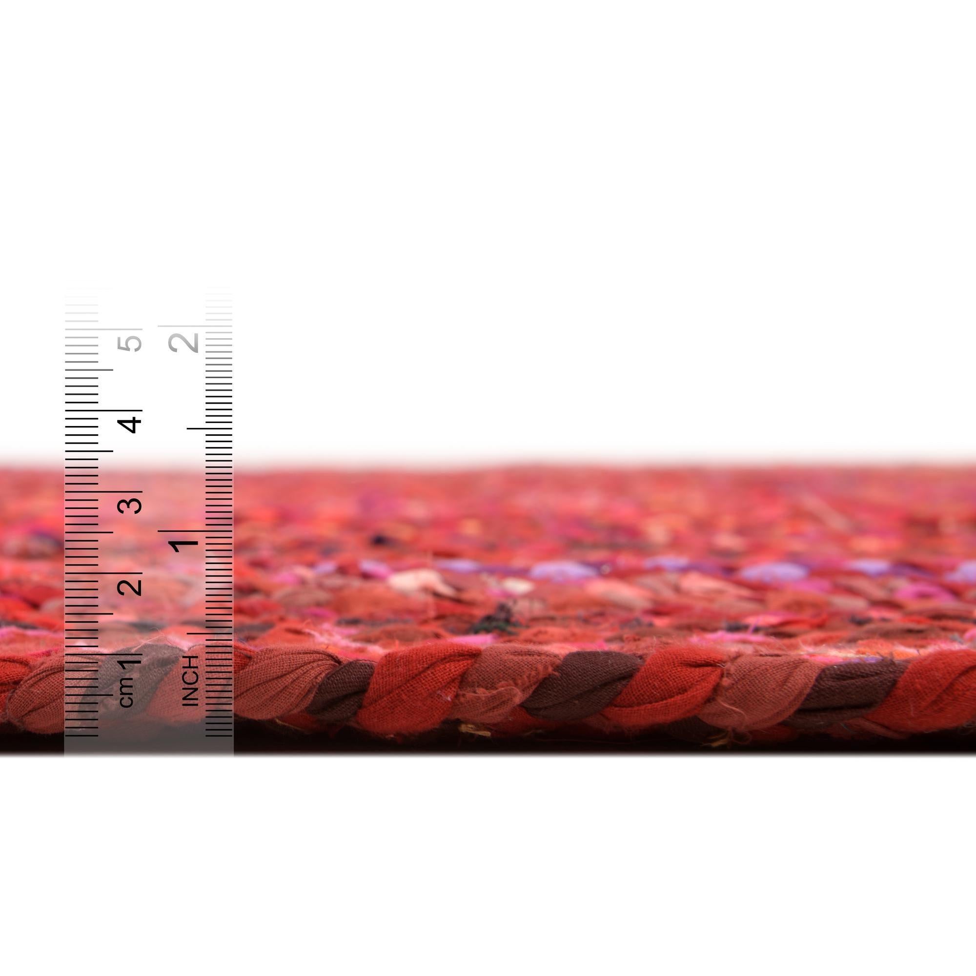 8' x 10' Handmade Braided Chindi Oval Rug