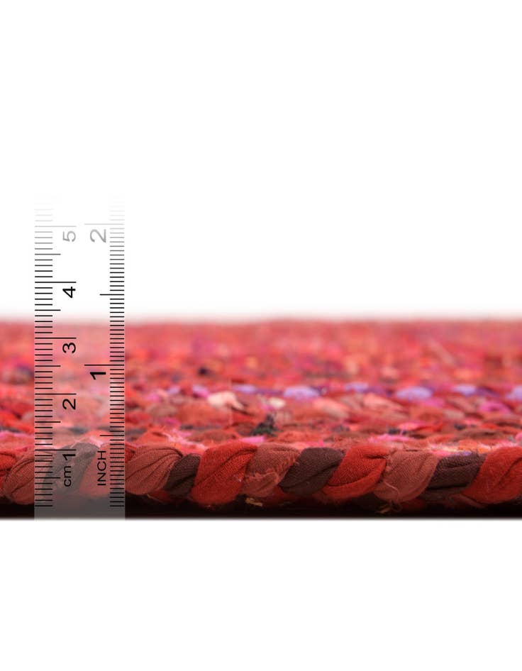 Detail image of 8' x 10'  Hand Braided Chindi Oval Rug