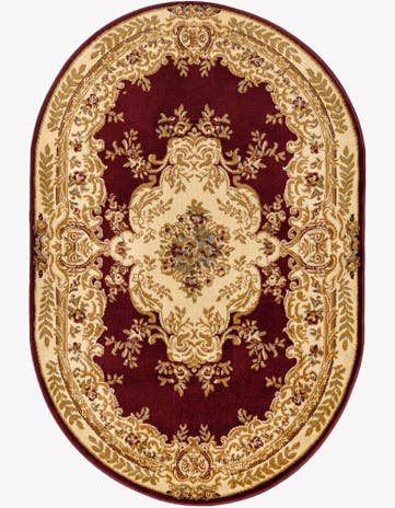 Red Chateau Oval Rug