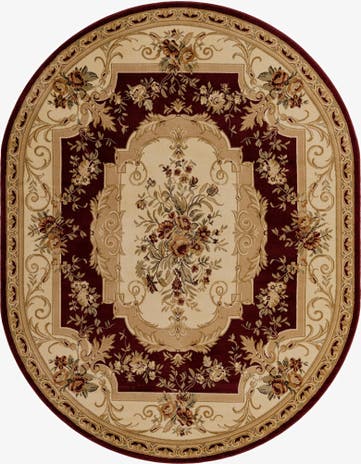Red Chateau Oval Rug