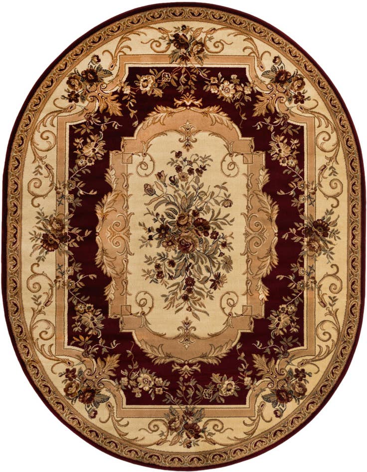 Detail image of 7' 10 x 10' Classic Aubusson Oval Rug