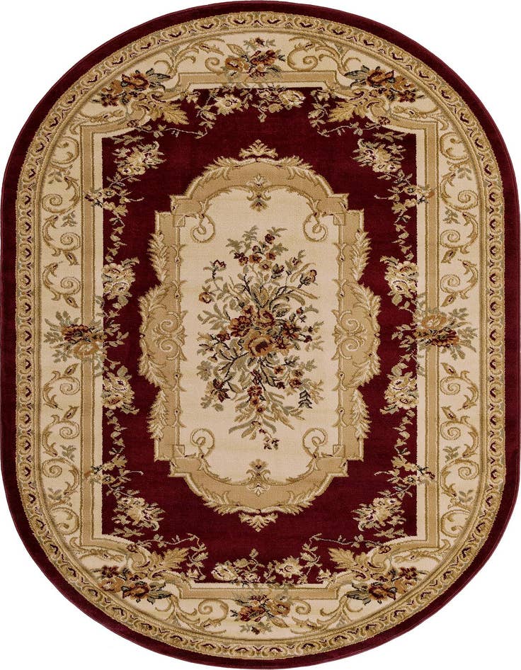 Detail image of 5' 3 x 8' Classic Aubusson Oval Rug