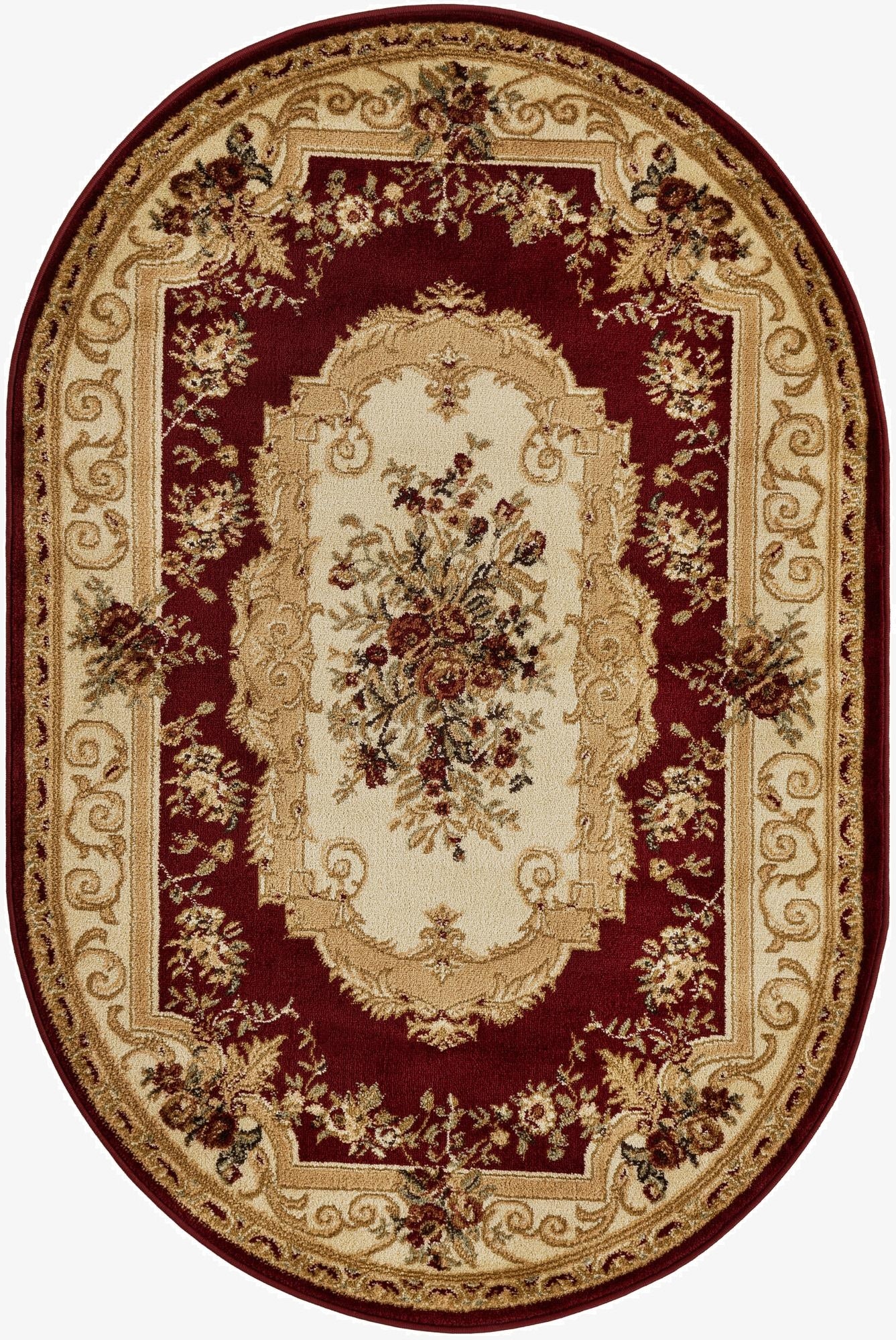 4' x 6' Classic Aubusson Oval Rug