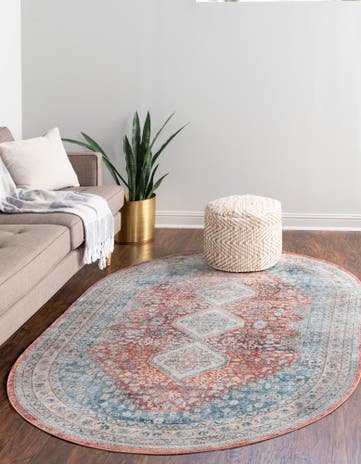 Red Newport Oval Rug