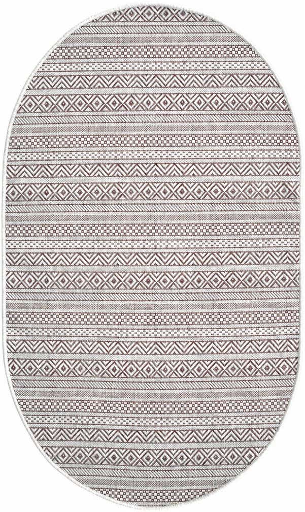 95cm x 160cm Easy-Clean Ribbon Indoor / Outdoor Oval Rug