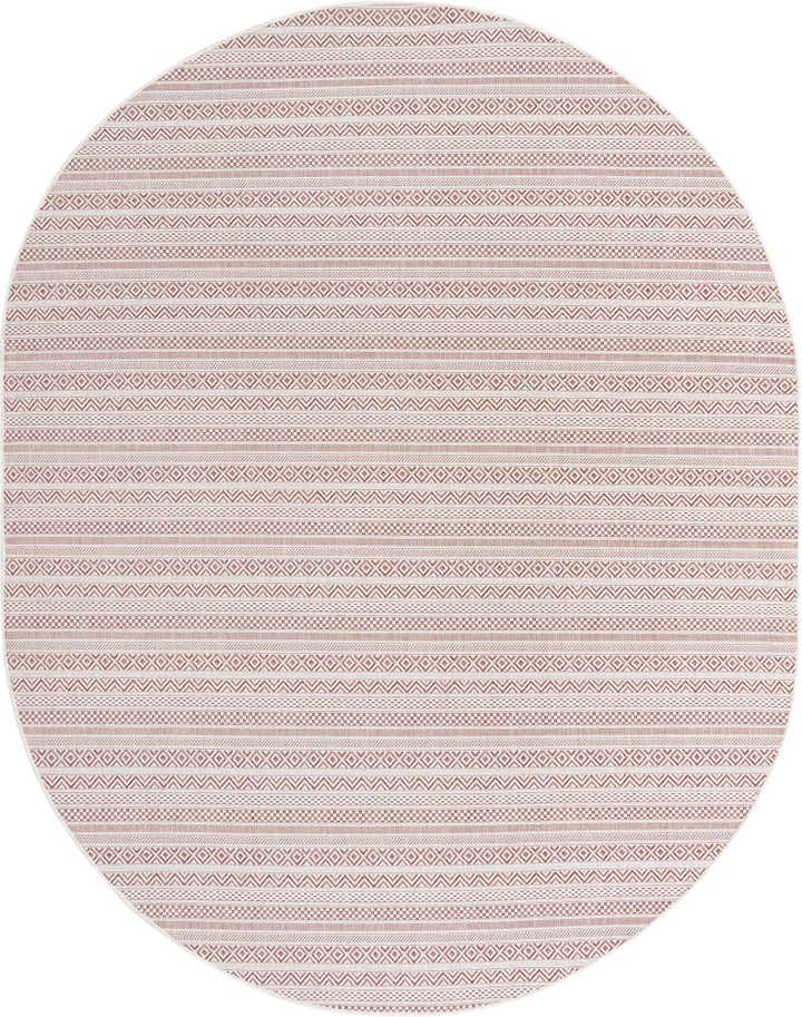 7' 10 x 10' Easy-Clean Striped Indoor / Outdoor Oval Rug