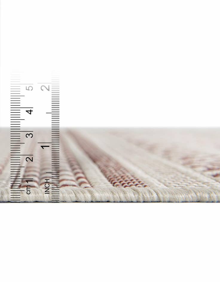 Detail image of 5' 3 x 8' Easy-Clean Striped Indoor / Outdoor Oval Rug