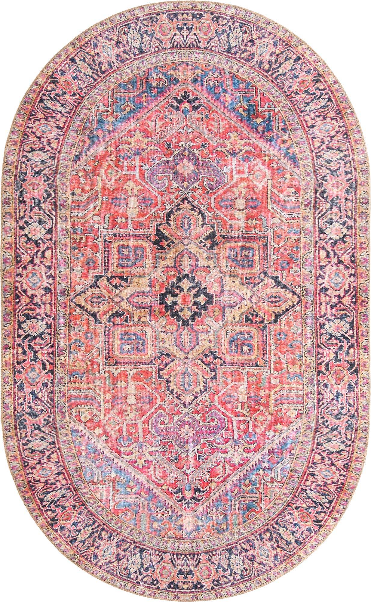 5' x 8' Washable Timeless Oval Rug