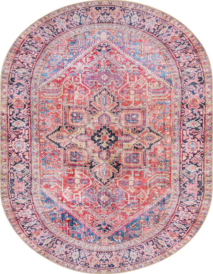 Detail image of 7' 6 x 10' 6 Washable Timeless Oval Rug