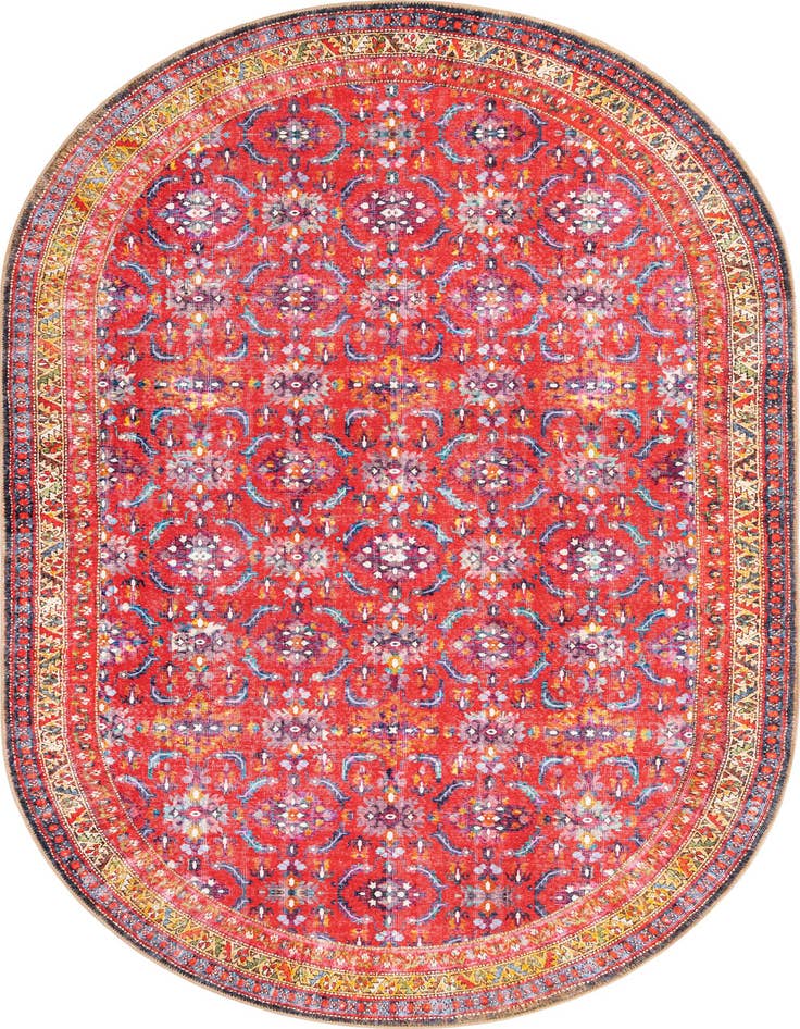 Detail image of 7' 6 x 10' 6 Washable Timeless Oval Rug