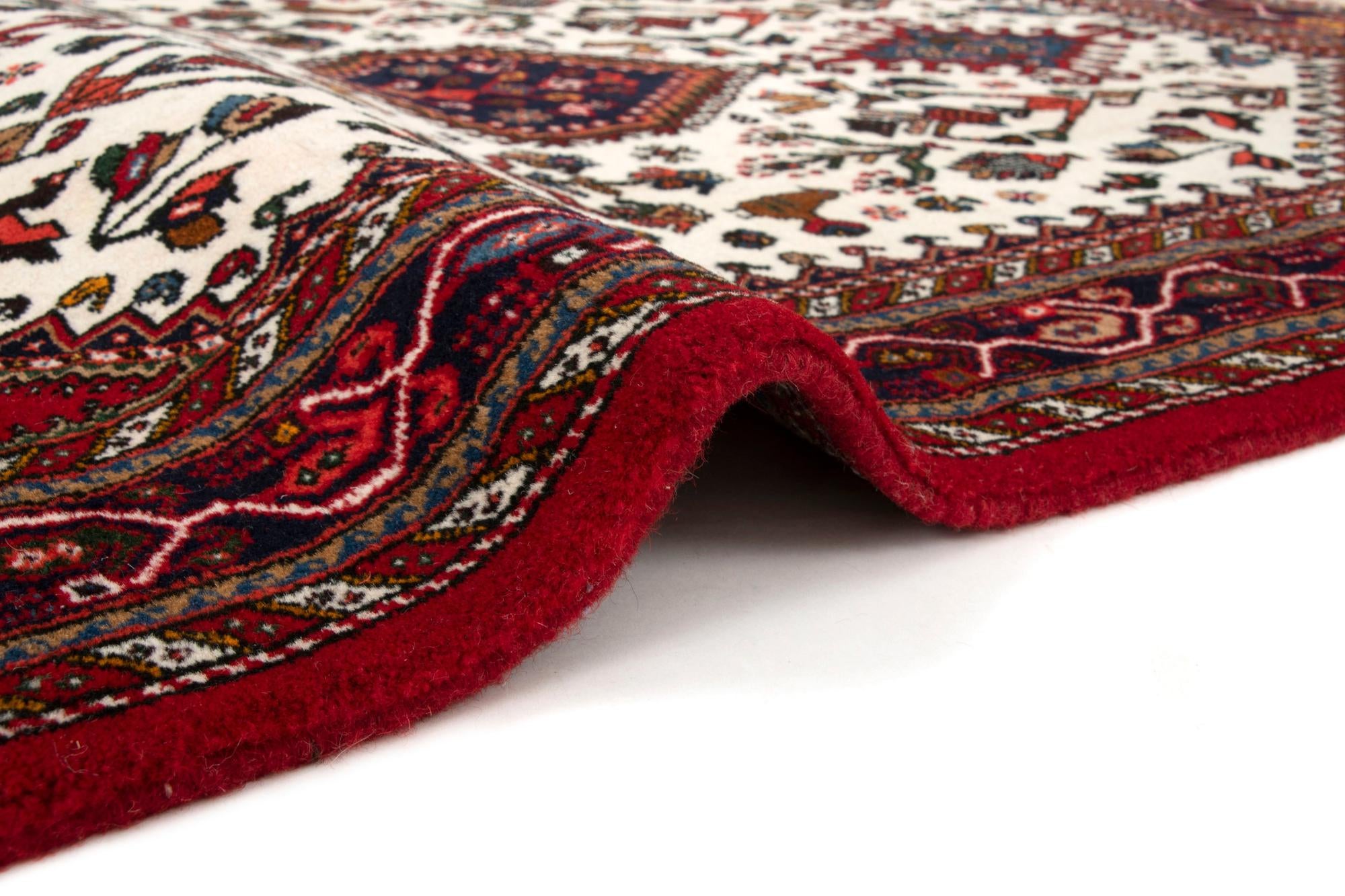 3' 4 x 4' 9 Hand Knotted Abadeh Persian Wool Rug