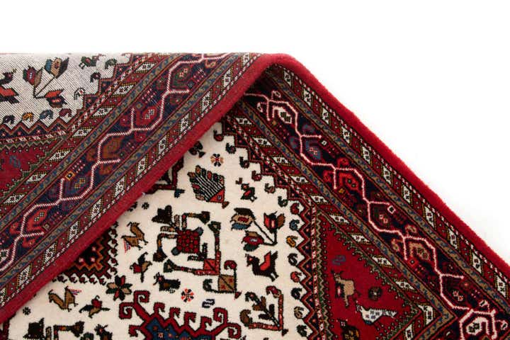 3' 4 x 4' 9 Hand Knotted Abadeh Persian Wool Rug