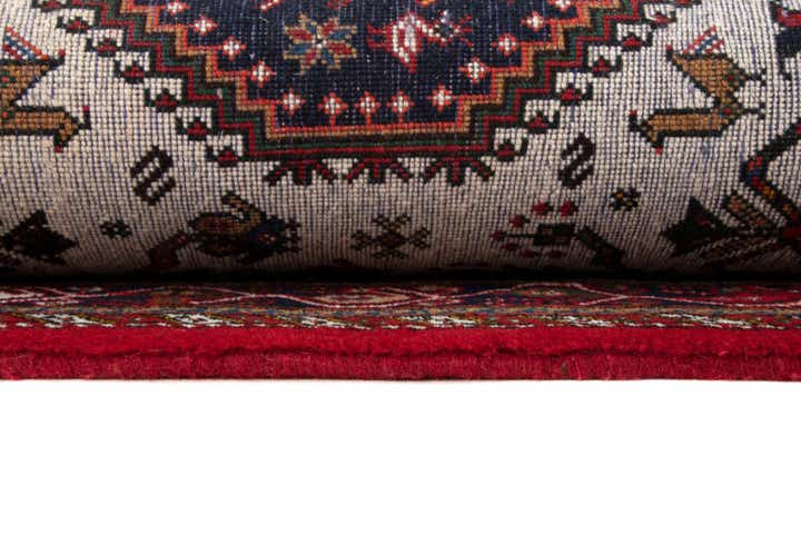 3' 4 x 4' 9 Hand Knotted Abadeh Persian Wool Rug