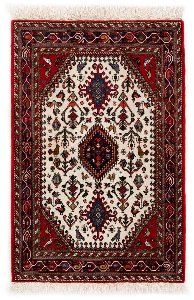 3' 4 x 4' 9 Hand Knotted Abadeh Persian Wool Rug