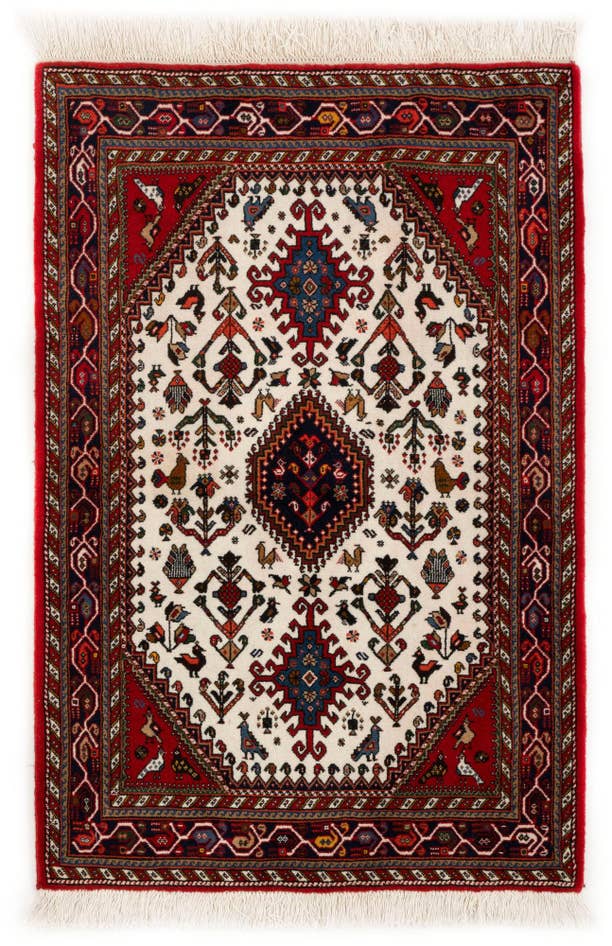Detail image of 3' 4 x 4' 9 Hand Knotted Abadeh Persian Wool Rug