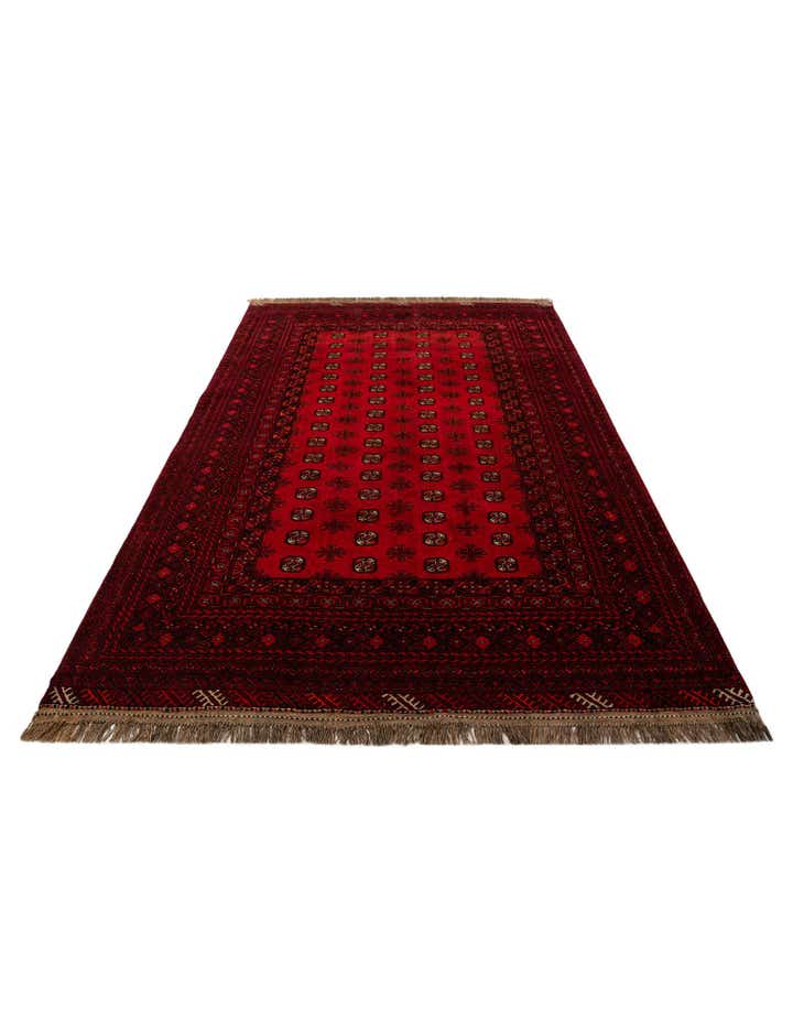 6' 6 x 9' 5 Hand Knotted Afghan Akhche Wool Rug