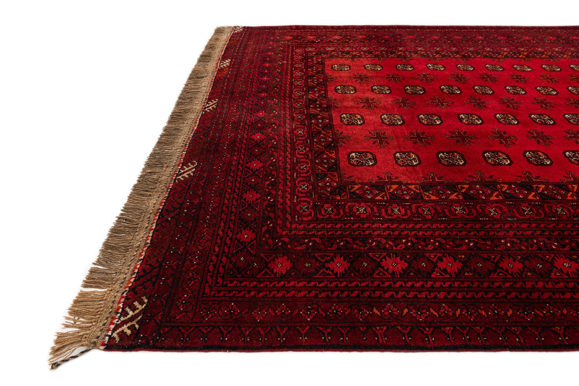 6' 6 x 9' 5 Hand Knotted Afghan Akhche Wool Rug