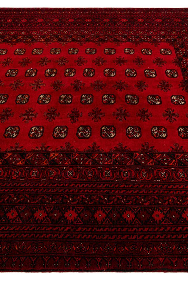 Detail image of 6' 6 x 9' 5 Hand Knotted Afghan Akhche Wool Rug