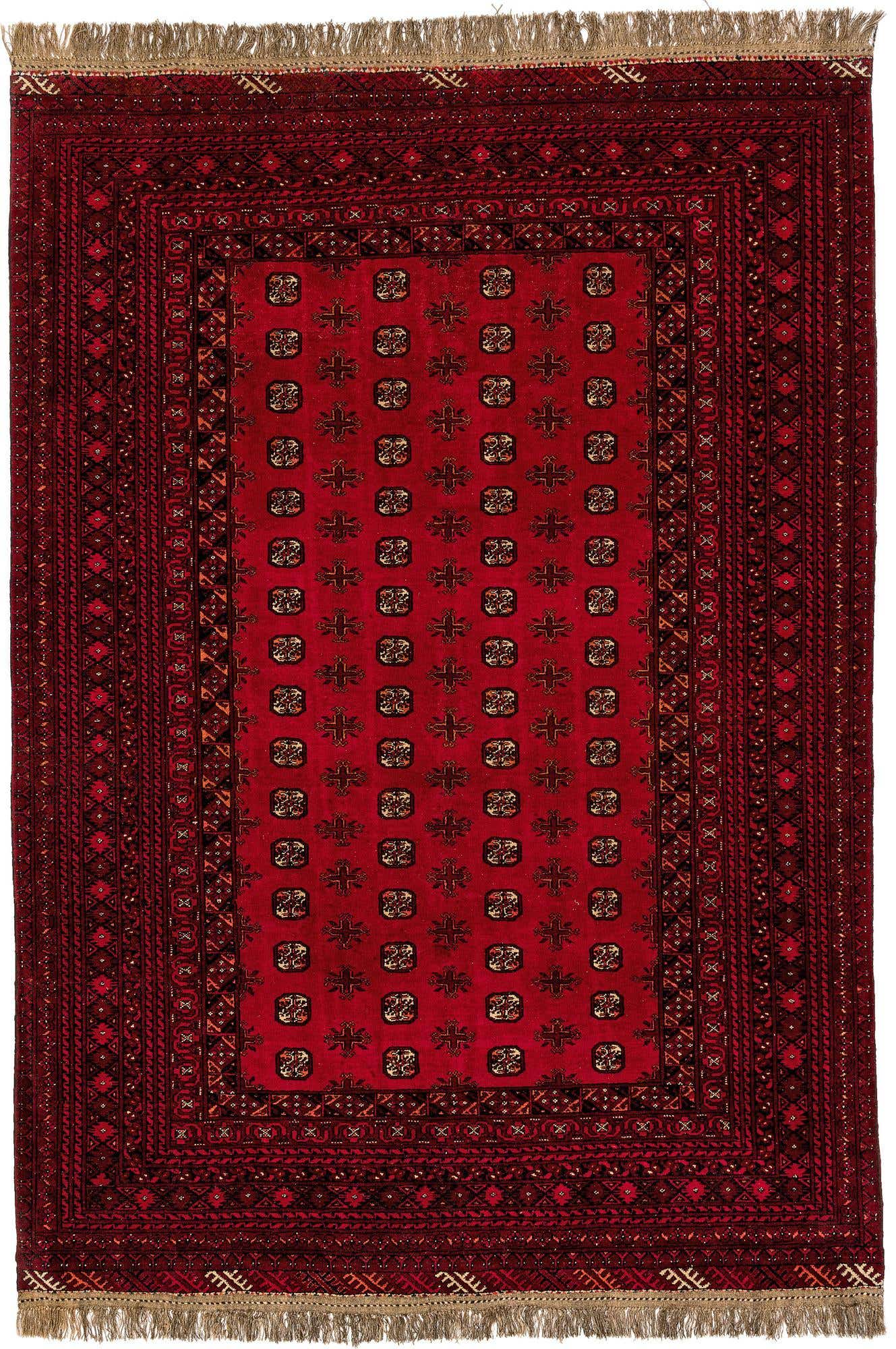 6' 6 x 9' 5 Hand Knotted Afghan Akhche Wool Rug