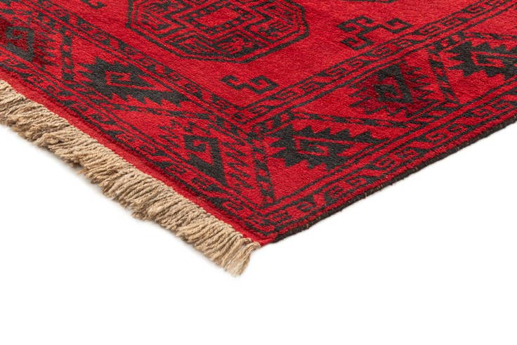 Detail image of 3' 4 x 5' 10 Hand Knotted Afghan Akhche Wool Rug