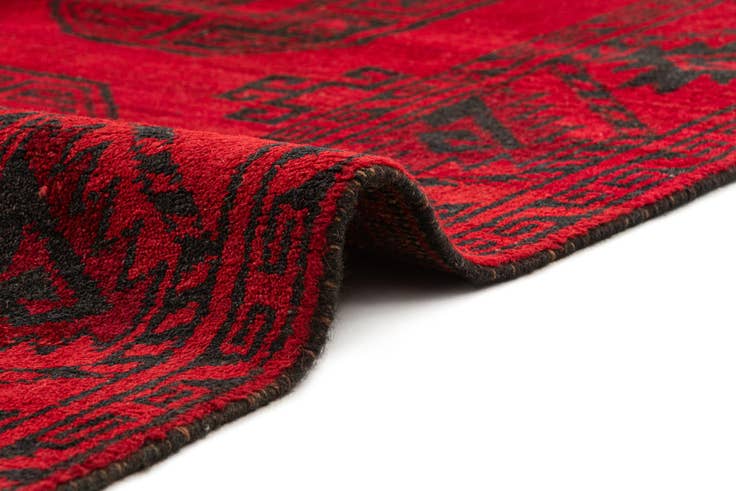 Detail image of 3' 4 x 5' 10 Hand Knotted Afghan Akhche Wool Rug