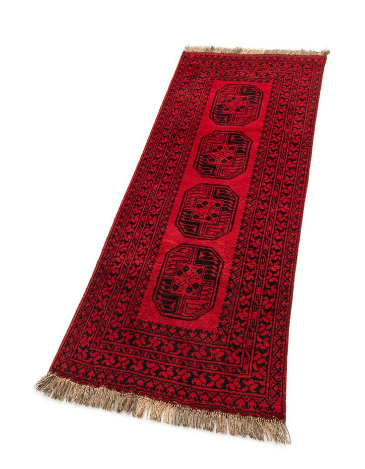Detail image of 3' 4 x 6' 4 Hand Knotted Afghan Akhche Wool Rug