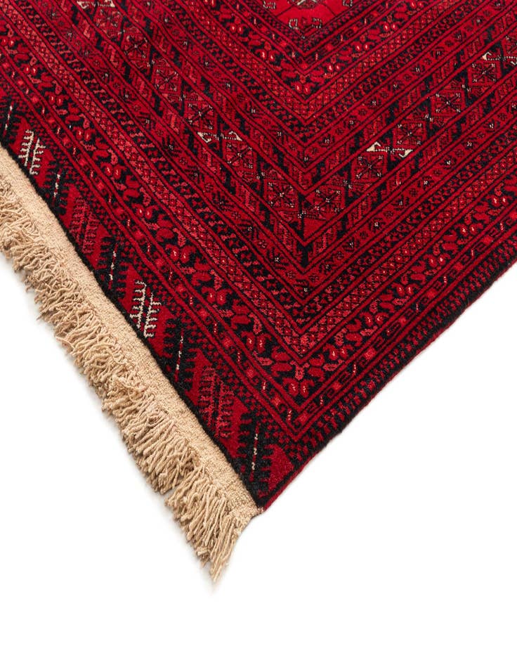 Detail image of 6' 7 x 9' 10  Hand Knotted Afghan Akhche Wool Rug