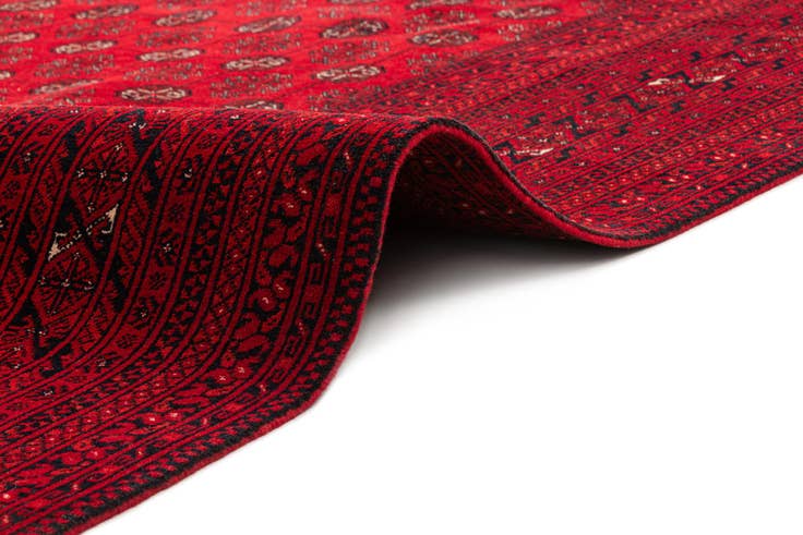 Detail image of 6' 7 x 9' 10 Hand Knotted Afghan Akhche Wool Rug