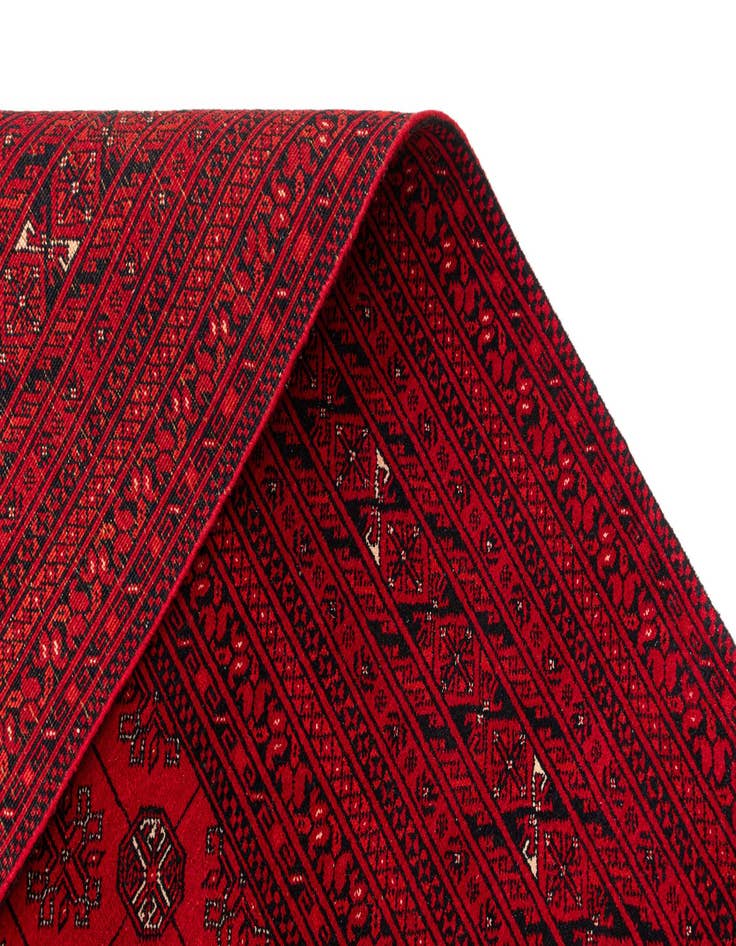 Detail image of 6' 7 x 9' 10  Hand Knotted Afghan Akhche Wool Rug