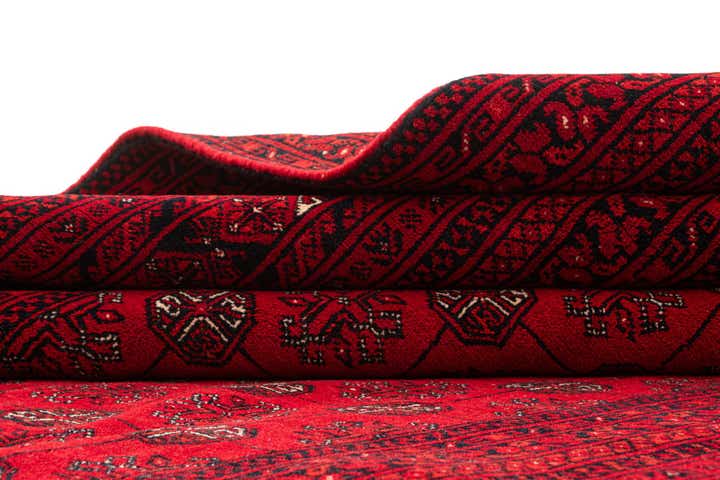 6' 7 x 9' 10 Hand Knotted Afghan Akhche Wool Rug