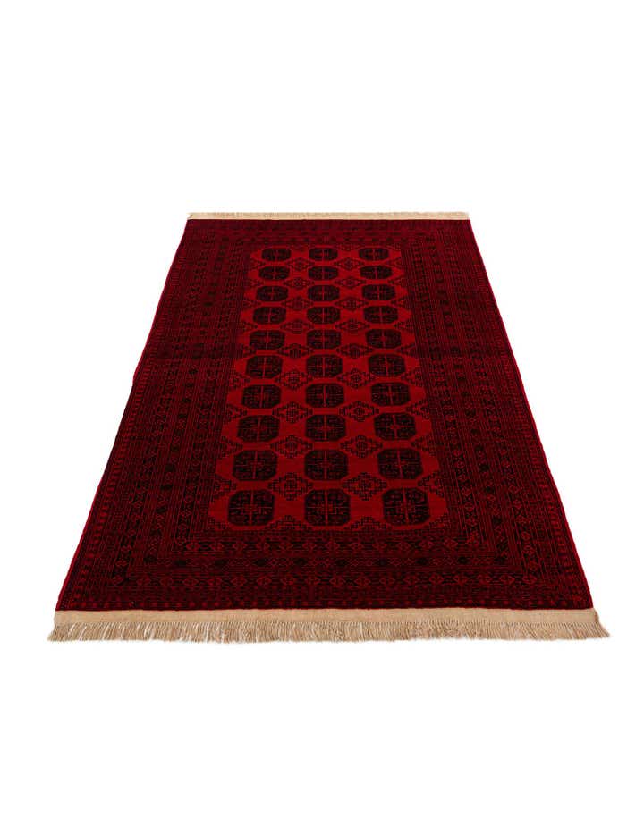 6' 6 x 10' Hand Knotted Afghan Akhche Wool Rug