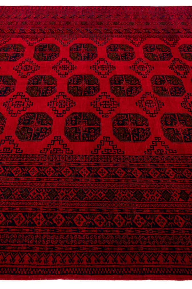 6' 6 x 10' Hand Knotted Afghan Akhche Wool Rug