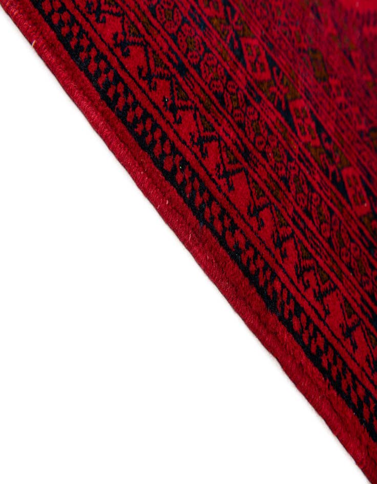 Detail image of 6' 6 x 10'  Hand Knotted Afghan Akhche Wool Rug