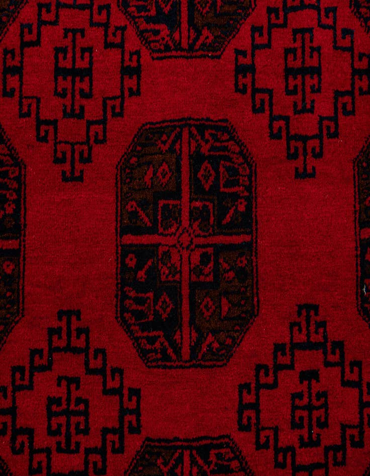 Detail image of 6' 6 x 10'  Hand Knotted Afghan Akhche Wool Rug